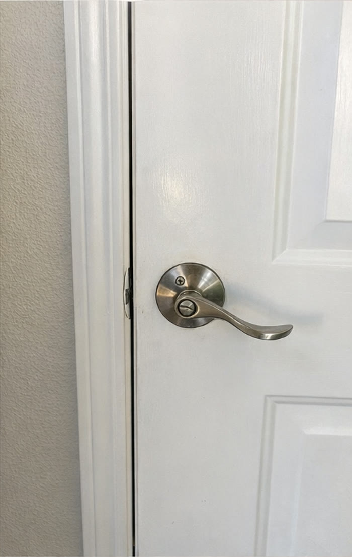 White door and trim after detail cleaning