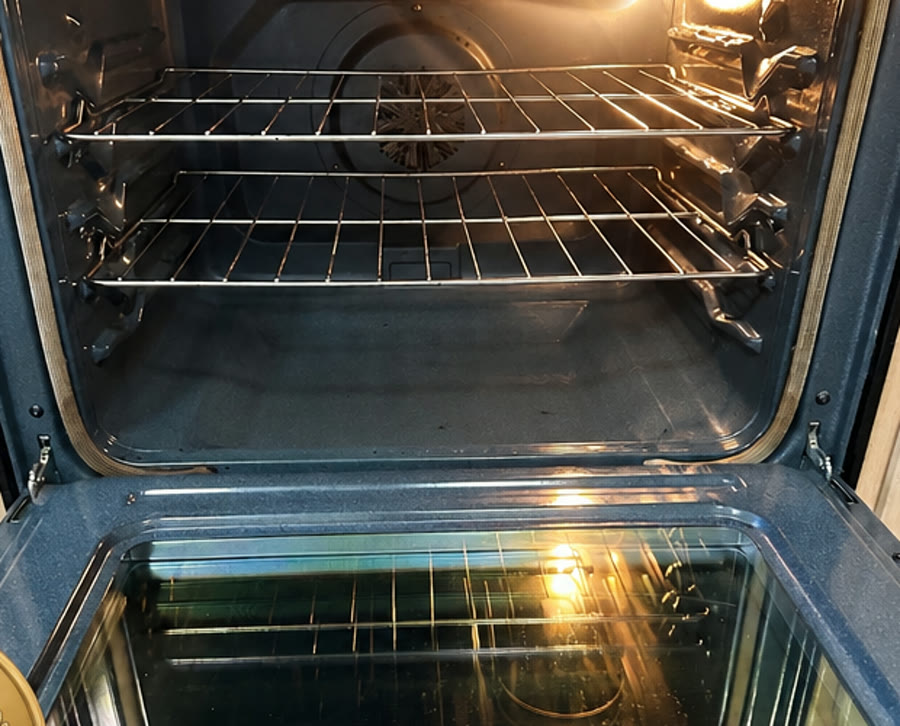 Appliance interior after detailed cleaning